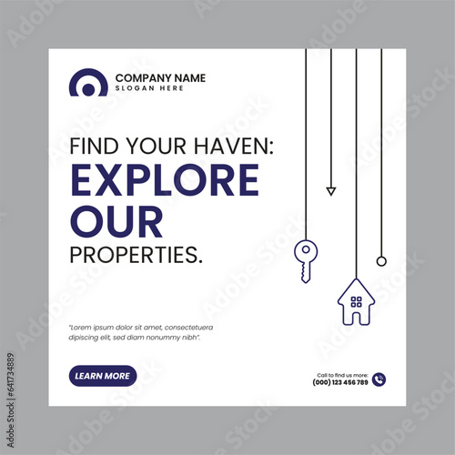 Real Estate Social Media Post Template, property, investment, home, dream, opportunity, market, listings, buyers, sellers, agents, mortgage