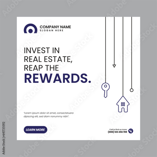 Real Estate Social Media Post Template, property, investment, home, dream, opportunity, market, listings, buyers, sellers, agents, mortgage