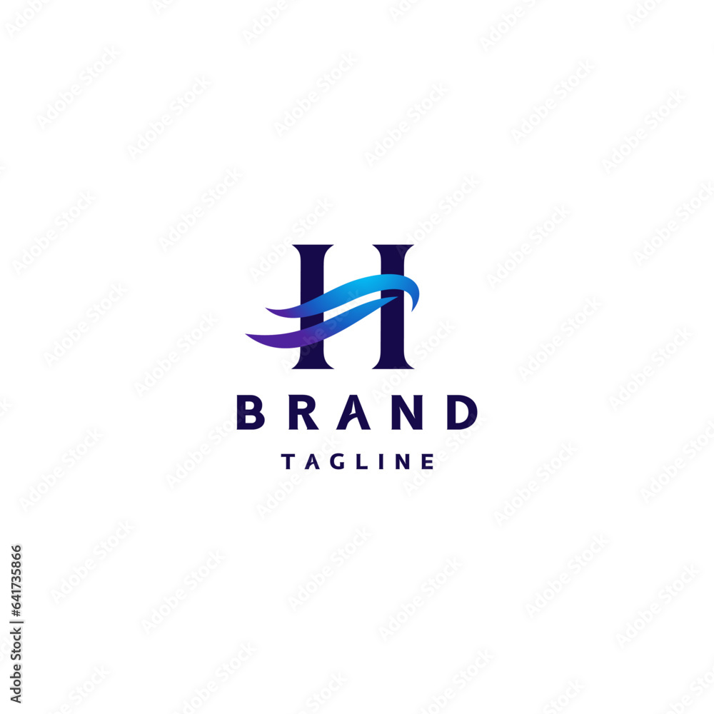 Initial Letter H With Wave Accent Logo Design. Sea Waves Amidst the Letter H Logo Design. Initial Letter H With Wave Accent Logo Design. Sea Waves Amidst the Letter H Logo Design.