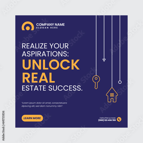 Real Estate Social Media Post Template, property, investment, home, dream, opportunity, market, listings, buyers, sellers, agents, mortgage