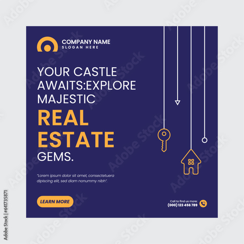 Real Estate Social Media Post Template, property, investment, home, dream, opportunity, market, listings, buyers, sellers, agents, mortgage