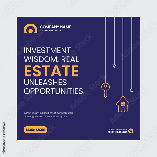 Real Estate Social Media Post Template, property, investment, home, dream, opportunity, market, listings, buyers, sellers, agents, mortgage