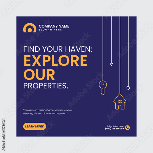 Real Estate Social Media Post Template, property, investment, home, dream, opportunity, market, listings, buyers, sellers, agents, mortgage