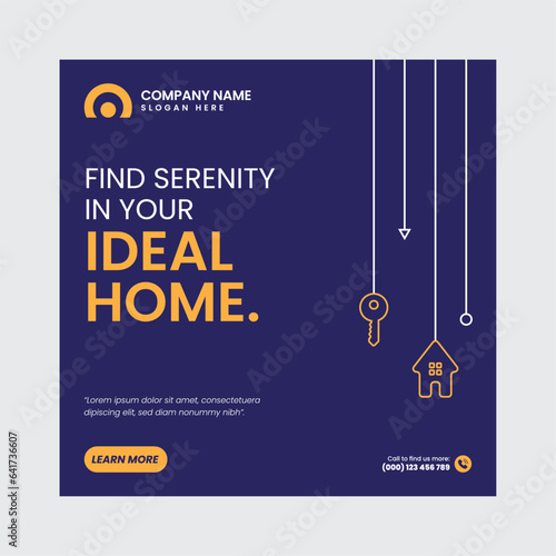 Real Estate Social Media Post Template, property, investment, home, dream, opportunity, market, listings, buyers, sellers, agents, mortgage