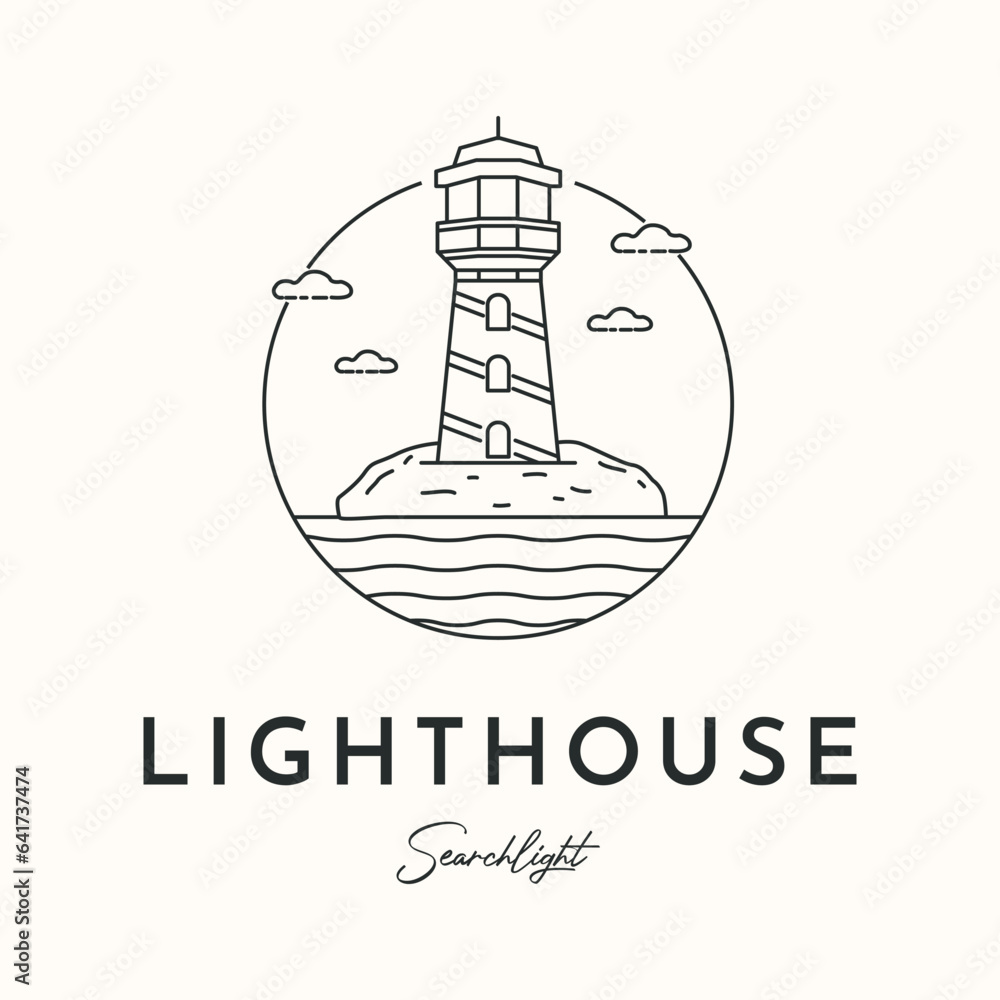 lighthouse nature tower line art logo vector minimalist illustration design, lighthouse security light logo design lighthouse nature tower line art logo vector minimalist illustration design, lighthouse security light logo design