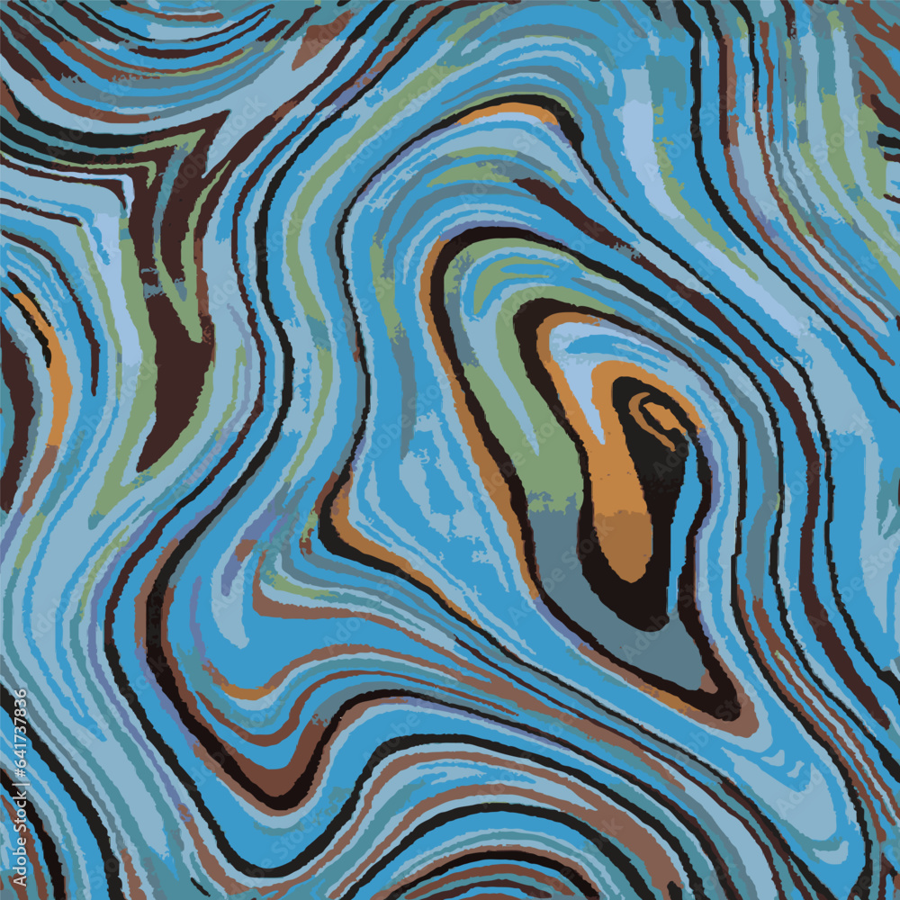 Fototapeta premium Modern swirl line decor, marble surface illustration