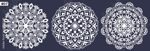 Mandala Set Vector Design Bundle for tattoo, Decorative ornament, decoration, Henna Mehndi with floral patterns