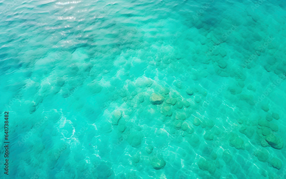 Calm clear blue sea water background. Blue azure sea water texture