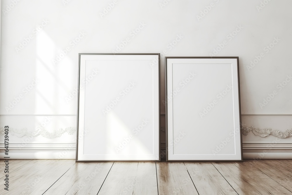 Frame mockup close up in empty interior background, 3d render, Generative AI Frame mockup close up in empty interior background, 3d render, Generative AI