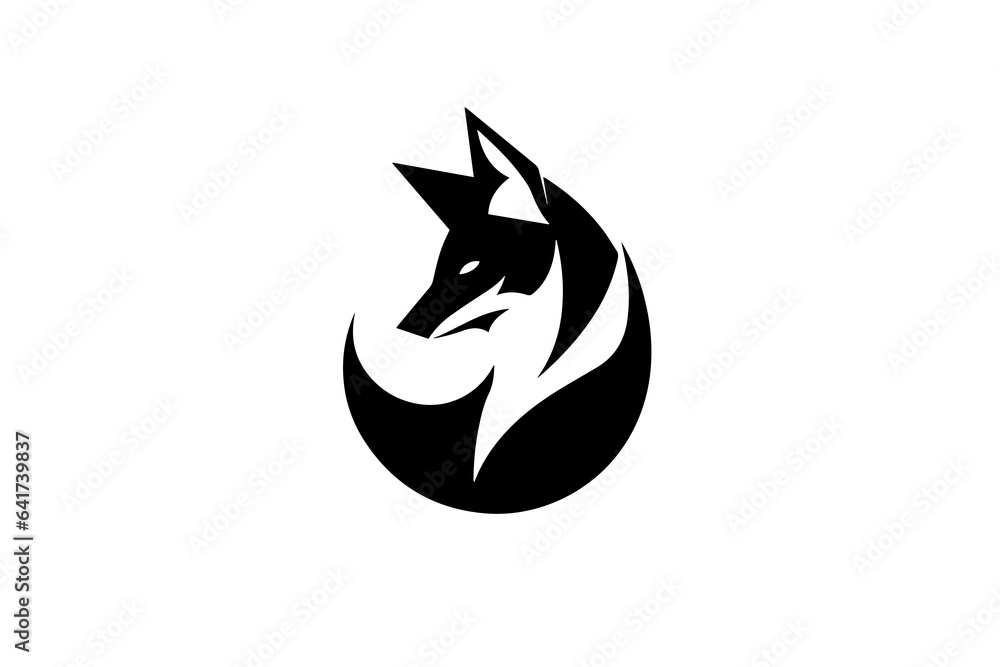 Fox head or face hand drawn ink silhouette. Logotype, emblem or mascot vector illustration design. Fox head or face hand drawn ink silhouette. Logotype, emblem or mascot vector illustration design.
