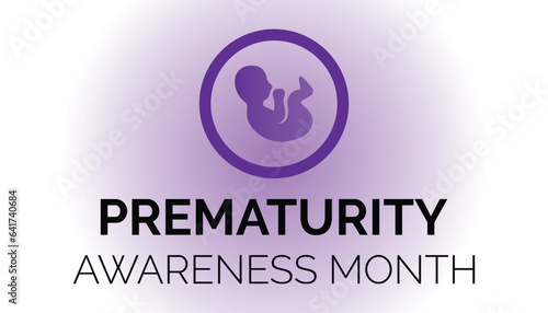  Prematurity awareness month is observed every year in November, vector illustration. banner, Holiday, poster, card and background design.