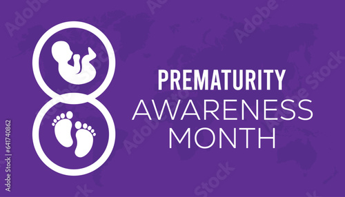  Prematurity awareness month is observed every year in November, vector illustration. banner, Holiday, poster, card and background design.