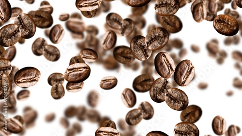 Coffee beans with spoon and glass ready to be served