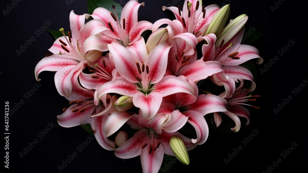 Heart made of pink lillies Heart made of pink lillies