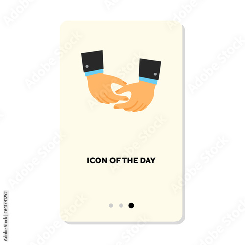Job implementation flat vector icon. Working, grabbing, hand isolated vector sign. Communication and action concept. Vector illustration symbol elements for web design and apps