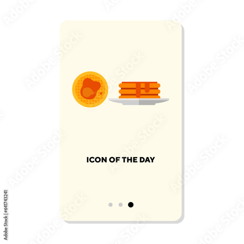 Homemade dessert vector icon. Sugar, pancakes with honey top view isolated vector sign. Culinary and cooking concept. Vector illustration symbol elements for web design and apps