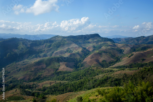 Mountains in the Mae Taeng area in the north of Chiang Mai province in Thailand.