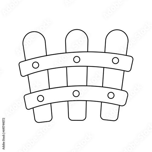 Vector illustration of a wooden fence in doodle style.