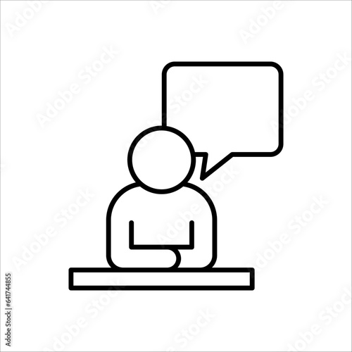 Voice control icon. Speak or talk recognition icon, sound commander or speech dictator head, vector illustration on white background