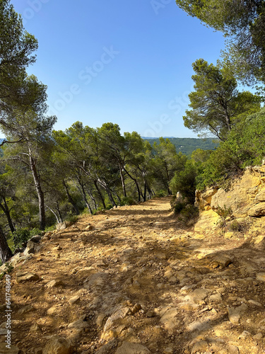 Hiking trail in Luberon Provence South France photo