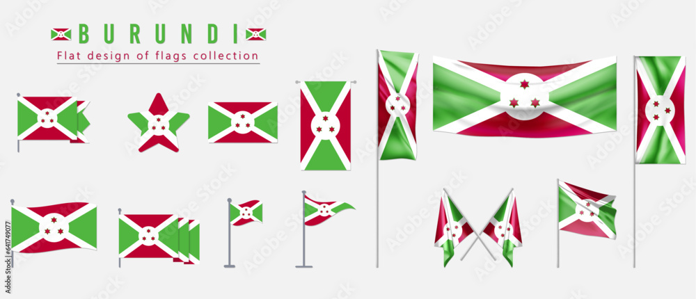Obraz premium Burundi flag, flat design of flags collection