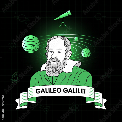 Capturing Great Minds Vector Portraits of Historical Figures - Galileo Galilei