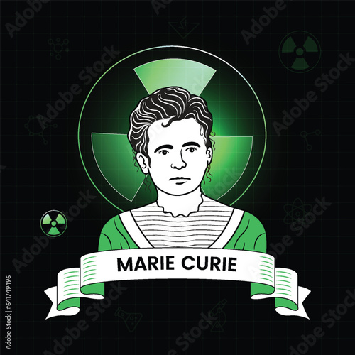 Capturing Great Minds Vector Portraits of Historical Figures - Marie Curie