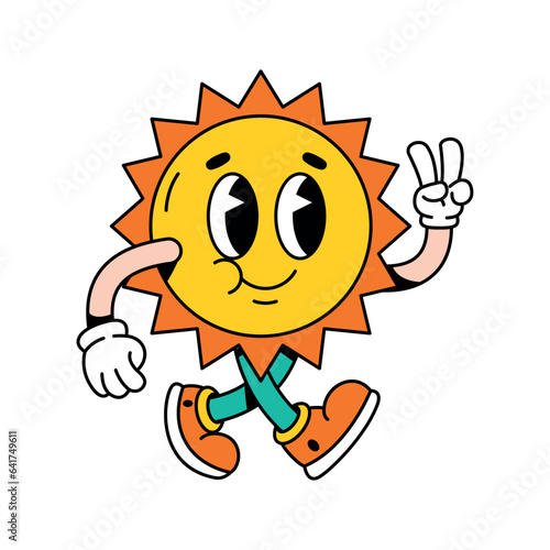vector funny cartoon character sun illustration isolated © aratehortua