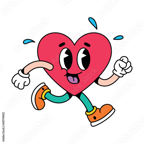 vector funny cartoon character heart illustration isolated