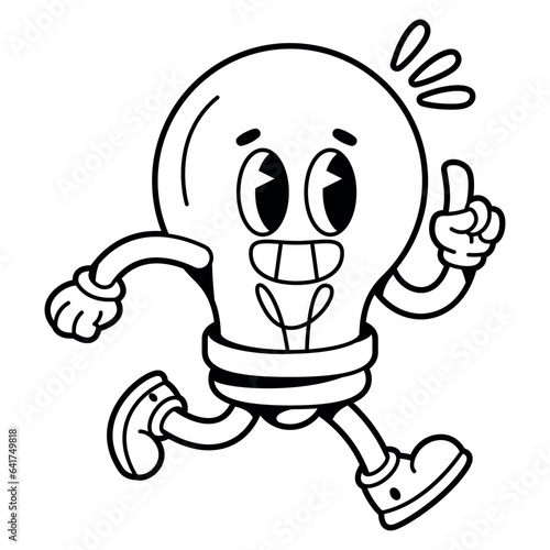 vector funny cartoon character light bulb illustration isolated