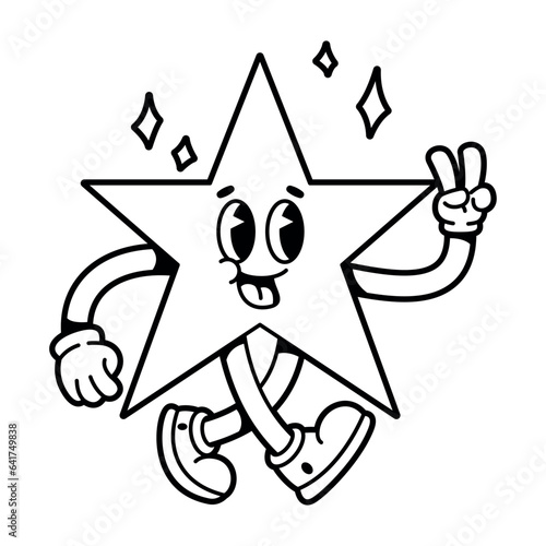 vector funny cartoon character star illustration isolated