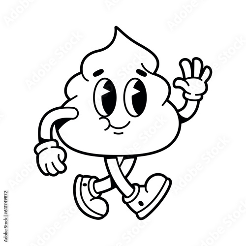 vector funny cartoon character poop illustration isolated