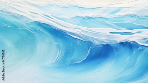 Blue waves in ocean. Creative minimalist modern print. Abstract sea wave contemporary aesthetic backgrounds landscapes. Wallpaper design, prints, invitations, postcards, banner, poster, web site. . © Oksana Smyshliaeva