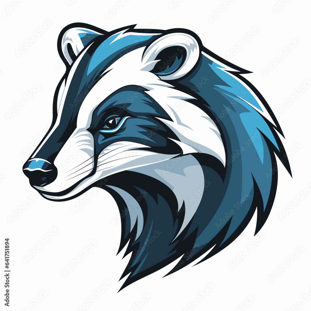 Esport vector logo badger on white background side view, badger icon, badger head, badger sticker Esport vector logo badger on white background side view, badger icon, badger head, badger sticker