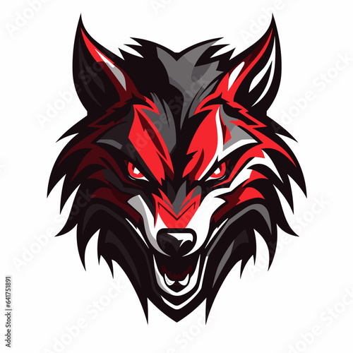 Esport vector logo wolf on white background side view, wolf icon, wolf head, wolf sticker