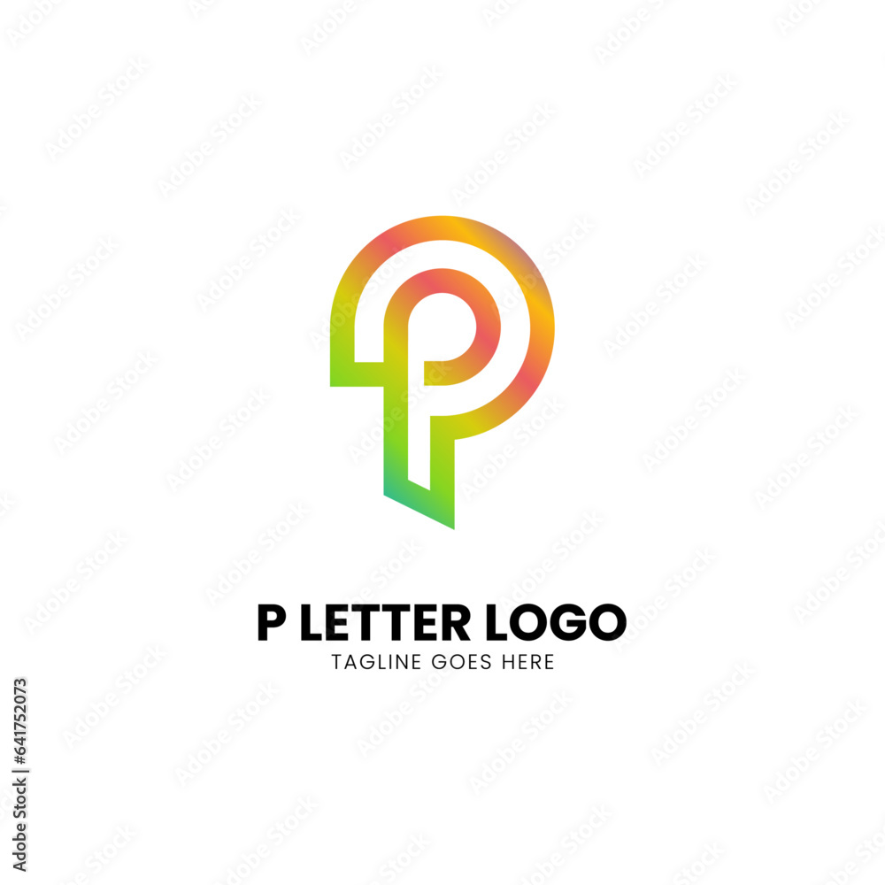 letter p logo, modern initial gradient color, natural vector Icon illustration stock design letter p logo, modern initial gradient color, natural vector Icon illustration stock design