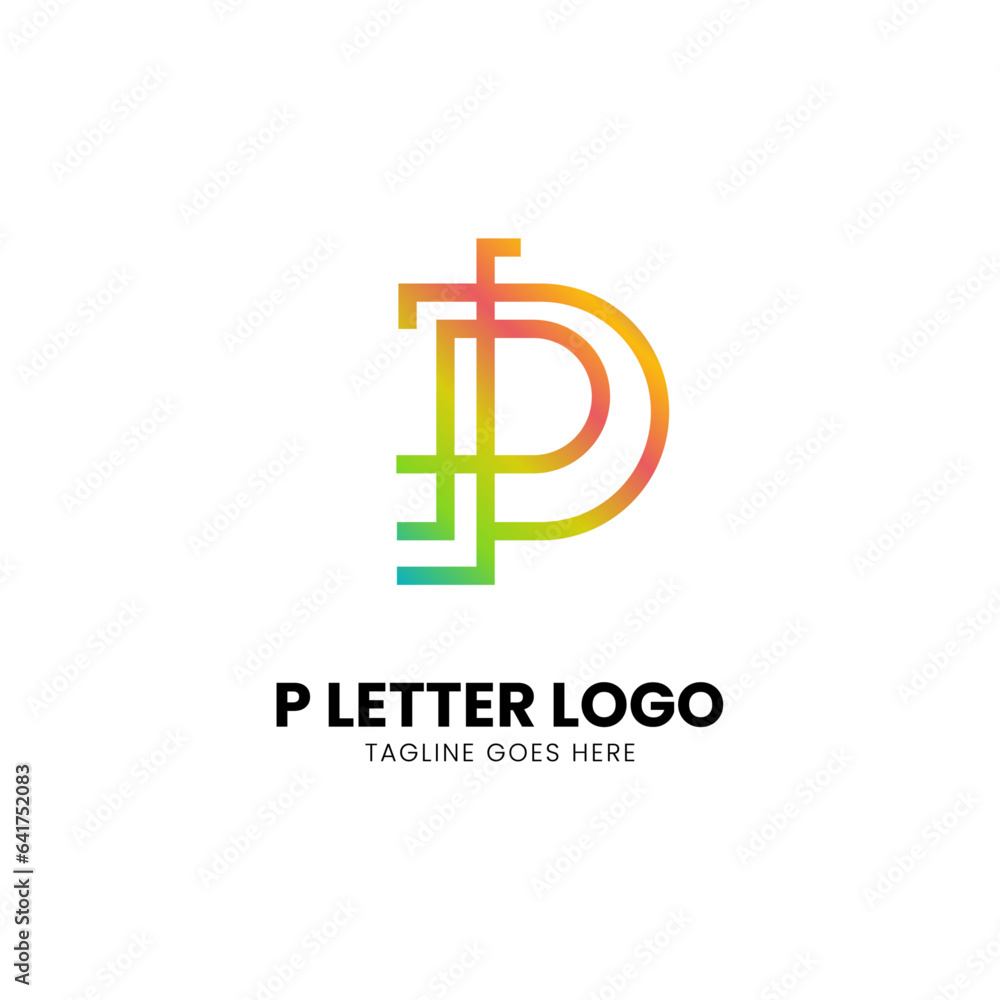 letter p logo, modern initial gradient color, natural vector Icon illustration stock design letter p logo, modern initial gradient color, natural vector Icon illustration stock design
