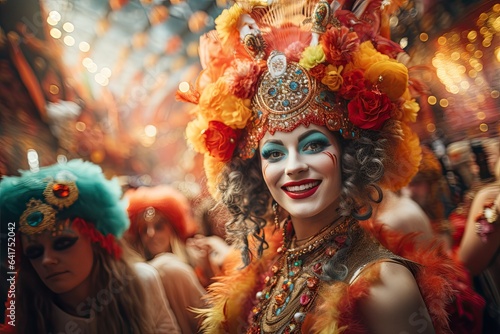 People celebrating carnival photo