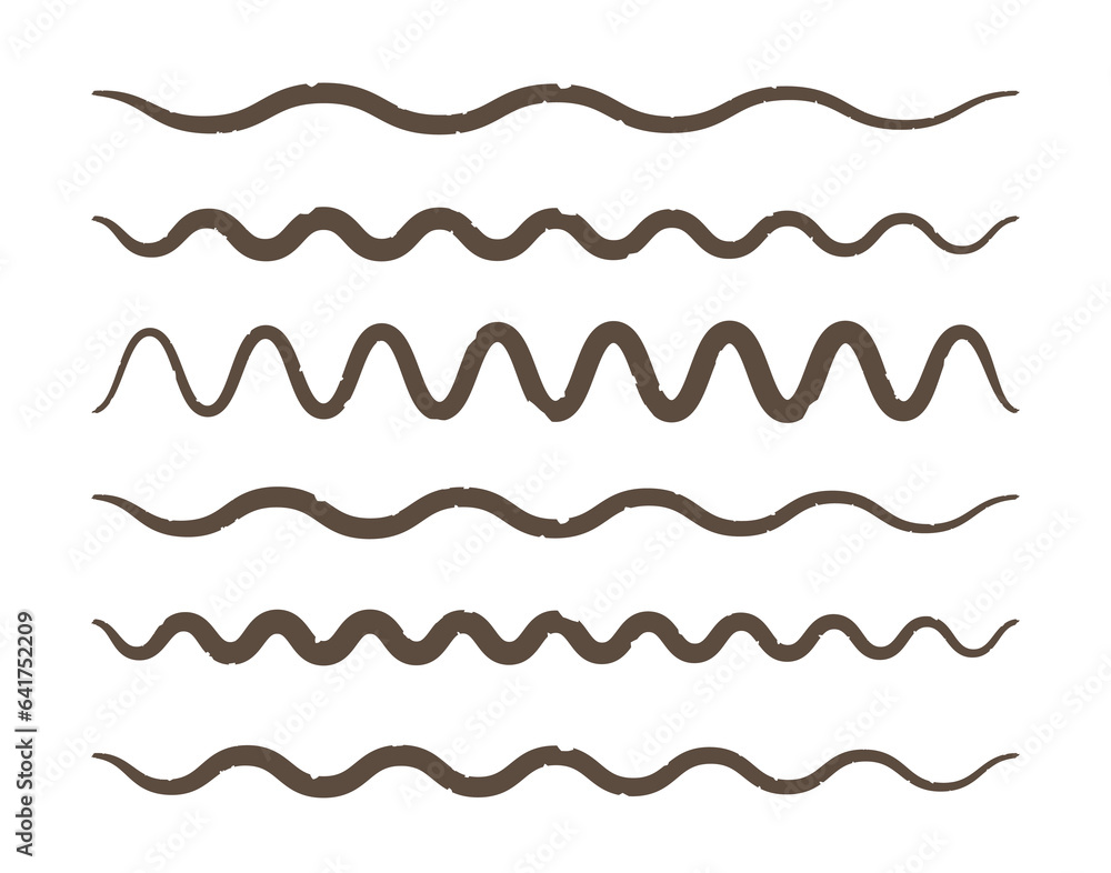 Doodle Ink brushes wavy line set. Textures outline icons Doodle Ink brushes wavy line set. Textures outline icons