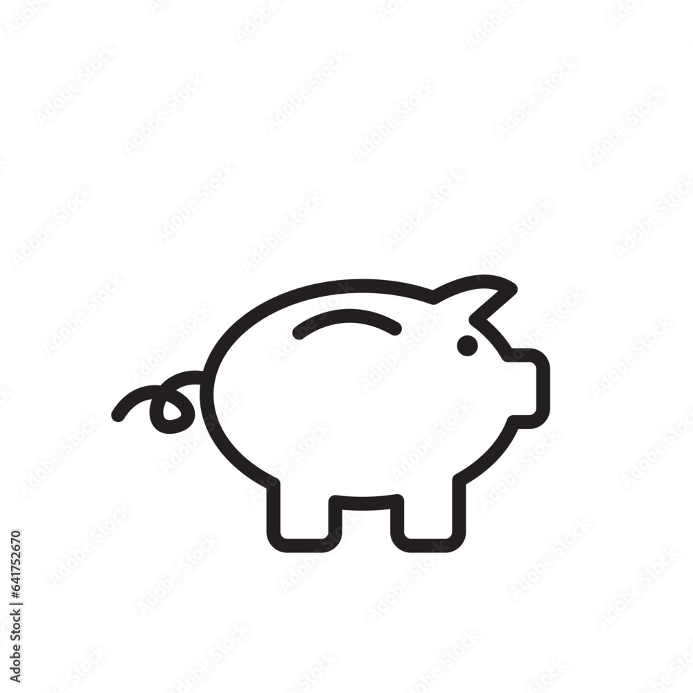 Piggy bank icon vector logo design template flat style Piggy bank icon vector logo design template flat style