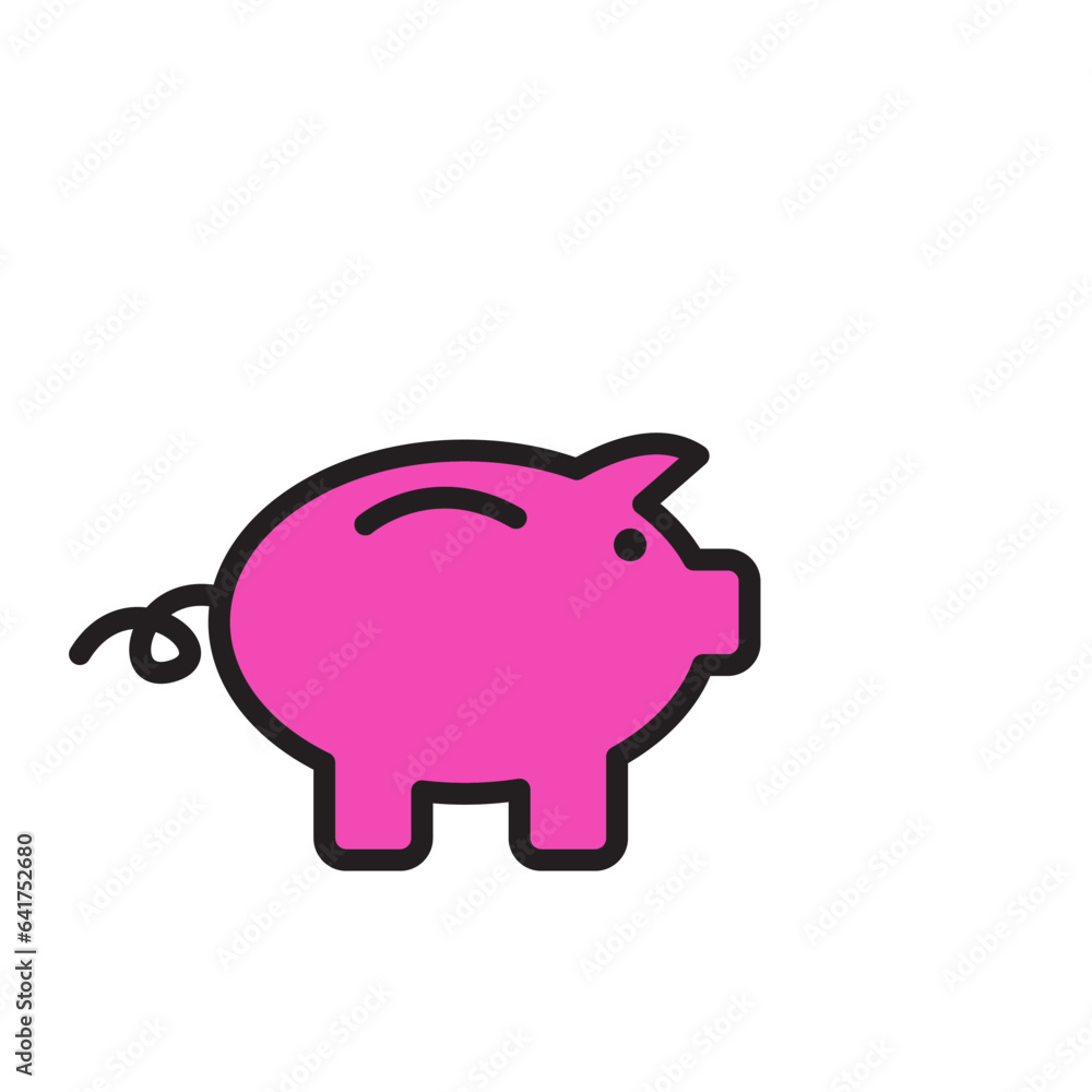 Piggy bank icon vector logo design template flat style Piggy bank icon vector logo design template flat style