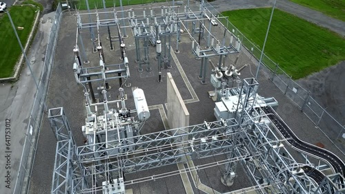 Wallpaper Mural Aerial Drone Hydroelectric Power Plant Grid Electricity in Rural Country Canada  Torontodigital.ca