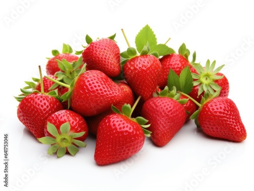 Strawberries with water drops on a white background, close-up 