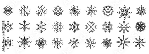 Winter snowflake silhouette collection for Christmas design