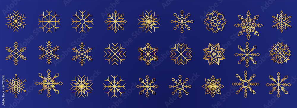 Winter snowflake silhouette collection for Christmas design