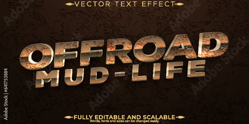 Editable text effect offroad, 3d dirty and adventure font style