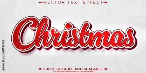 Editable text effect merry christmas, 3d and new year font style
