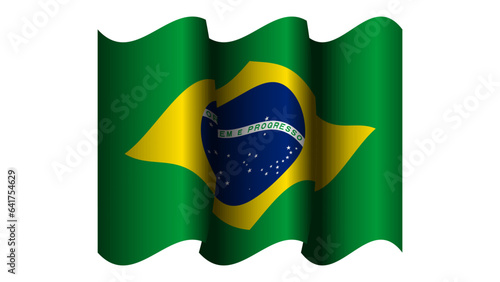 realistic brazil waving flag concept design vector illustration