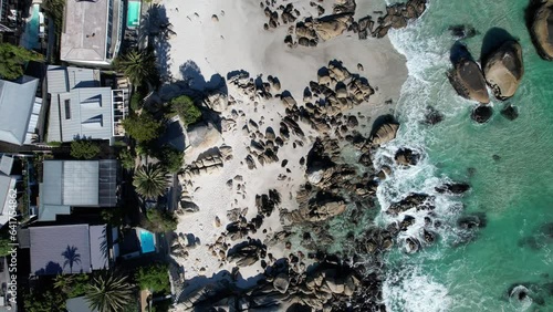 Aerial view of Clifton beach in Cape Town, Western Cape, South Africa