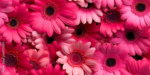 Gerbera Daisy flowers wallpaper. Seamless texture. Beautiful floral pattern that repeats.